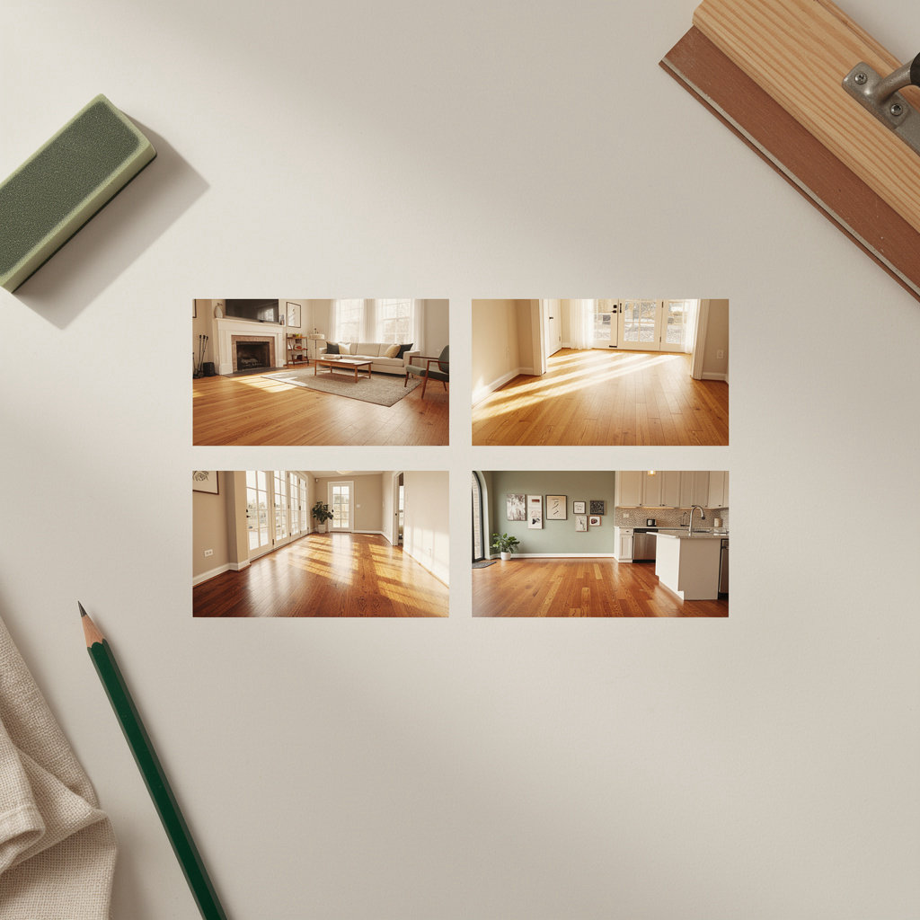Valley Hardwood professional before and after hardwood floor refinishing and installation project